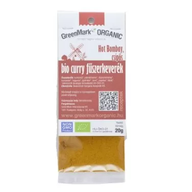 bio Curry fűszerkeverék, Hot Bombay, csípős 20g